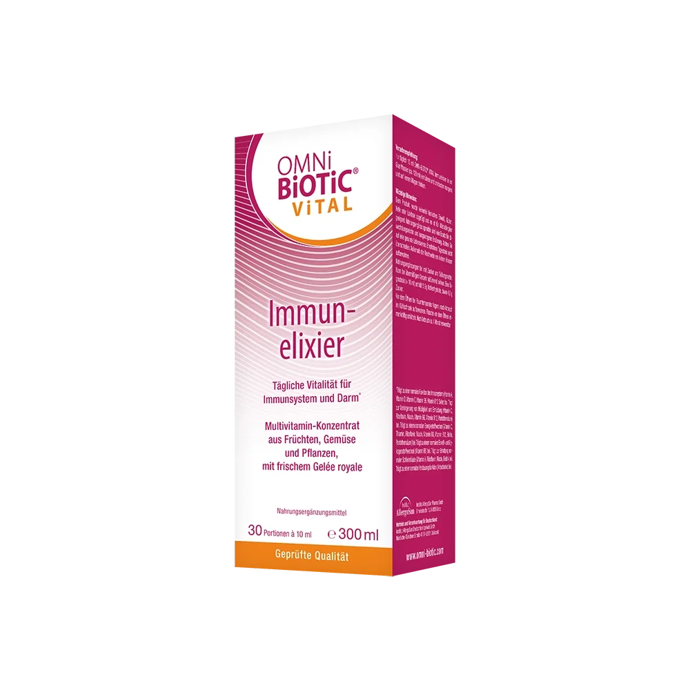Eine Flasche OMNi-BiOTiC Vital 
Immunelixier, 300 Milliliter