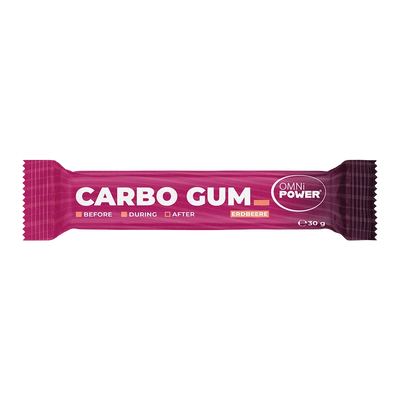 Eine Packung OMNi-POWER CARBO GUM Erdbeere, 1 Stück