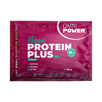 Eine Packung OMNi-POWER PROTEIN PLUS, Vanille Sachet 30 Gramm