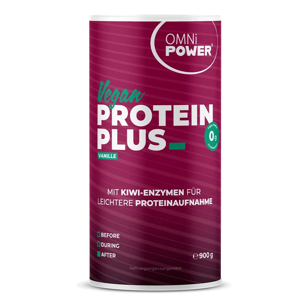 Eine Packung OMNi-POWER PROTEIN PLUS, Vanille 900 Gramm